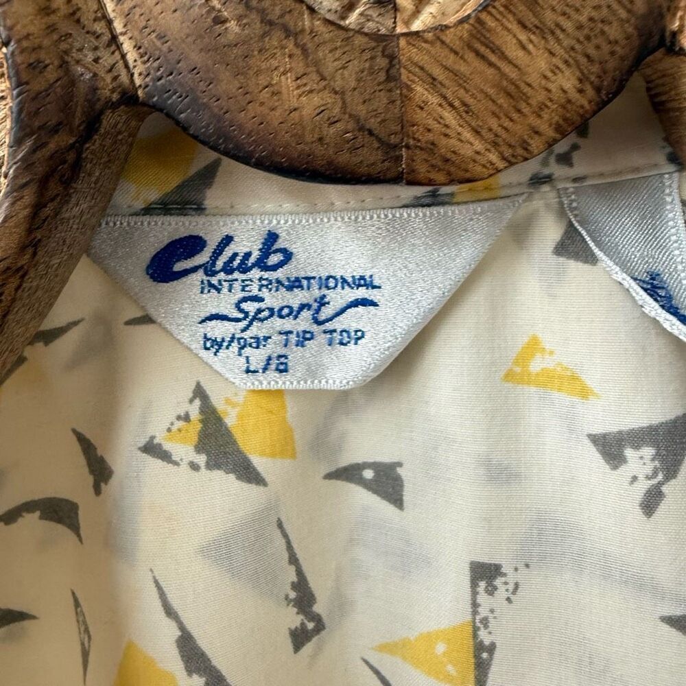Vintage 70s Club International by Tip Top Short Sleeve Cabana Shirt MCM Triangle - Picture 5 of 6